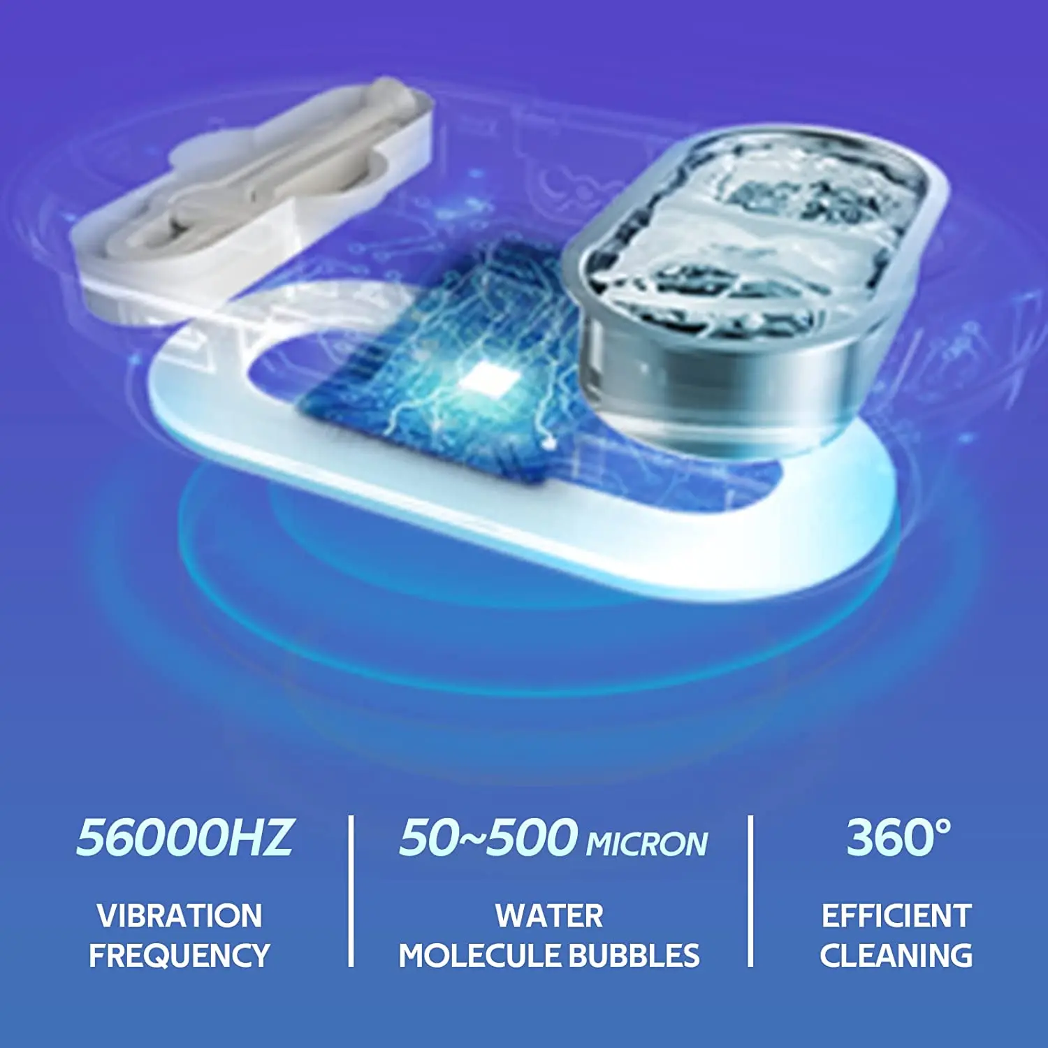 샤오미 EraClean 초음파 콘택트 렌즈 클리너, 무선 및 부착물 포함, 3 인 1 딥 클리닝 및 빠른 충전, 56KHz