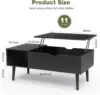 Wood Lift Top Coffee Table with Hidden Compartment and Large Storage Shelf, Café Tables 3