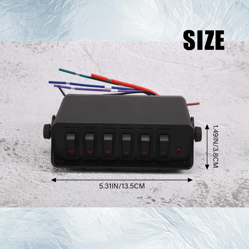 LED 조명 장착 로커 스위치 박스, 자동차 보트 해양 SUV용 스위치 패널, 6 갱, 12-24V, 80A