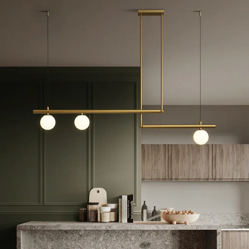 Modern Nordic Chandelier LED Minimalist Hanging Lamp Glass Pendant Light for Home Decoration Dining Table Restaurant Appliances 2