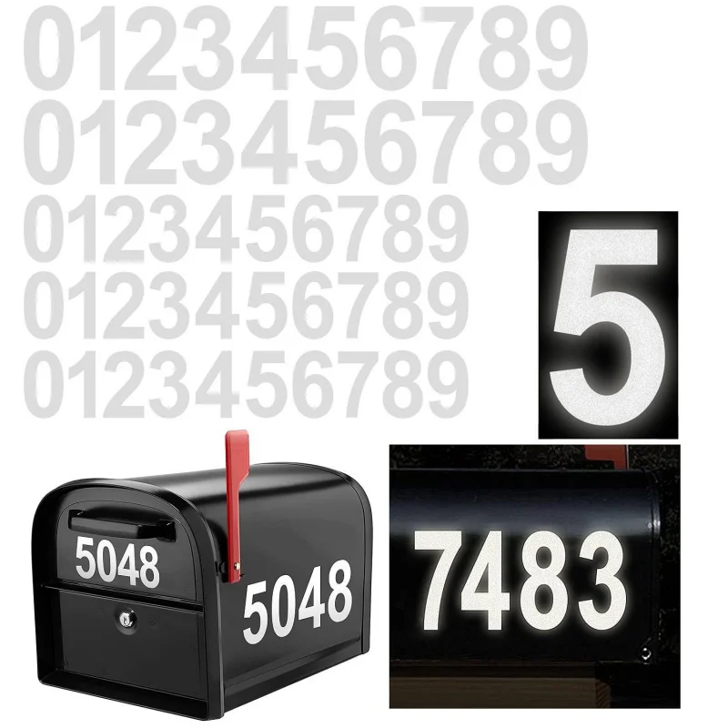 Mailbox Digital Stickers Night Die-Cut Classic Style Waterproof and Sun Protection House Numbering Fade Resistant