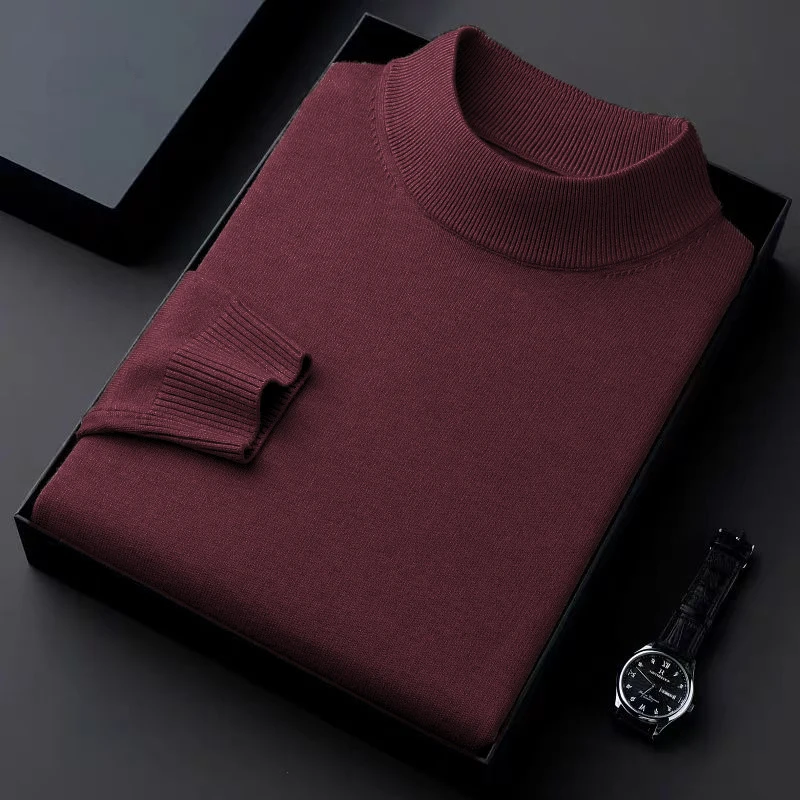 الخريف الرجال وهمية الرقبة البلوزات عادية الياقة ا...