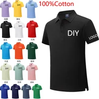 Salopette d'été 100% coton, polo, logo d'entreprise personnalisé, revers brodé, T-shirt à manches courtes imprimé 1