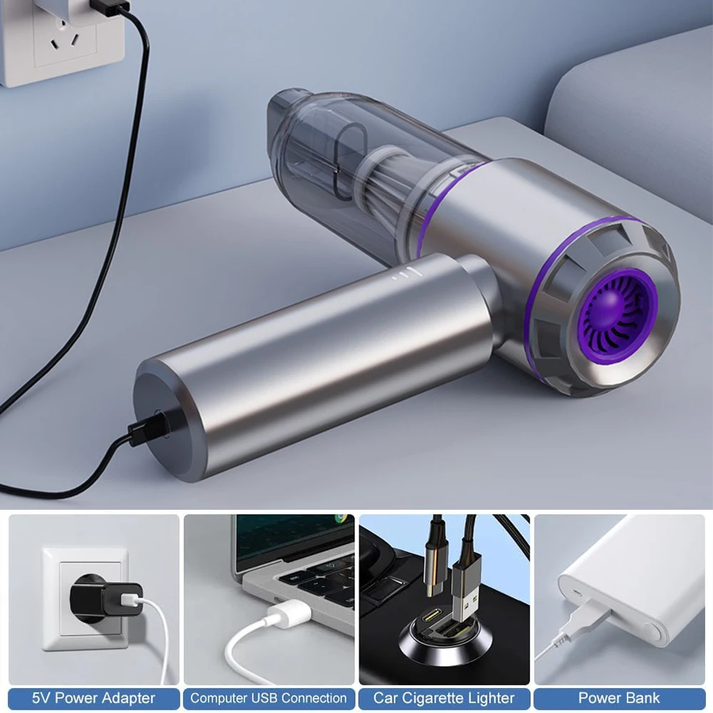 Car Vacuum Cleaner Portable Handheld Wireless Air Duster High Power Brushless Motor Cleaning Machine Auto Blower Home Appliance