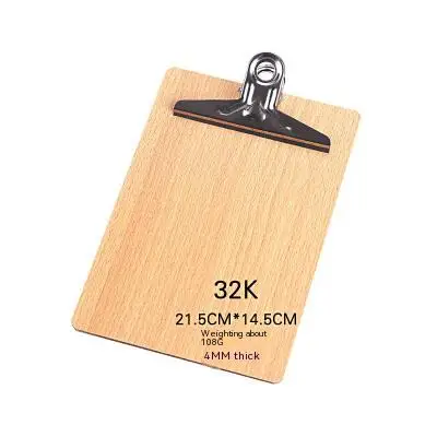CHEN LIN Thicken A4 A5 Wooden Clipboard Writing Pad File Folder Board Clamp File Storage Folder Fillet Design Office writing clipboard