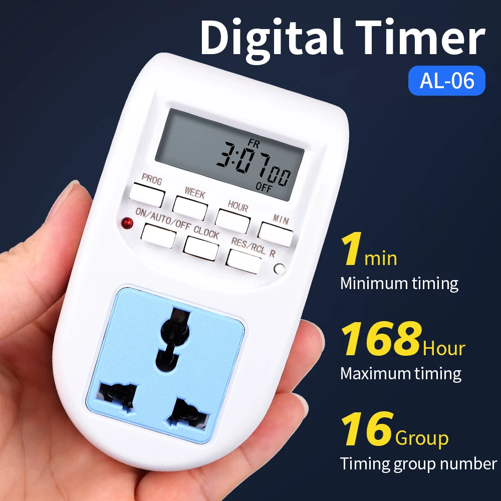 Digital Timer Electronic Socket Outlet for EU Kitchen