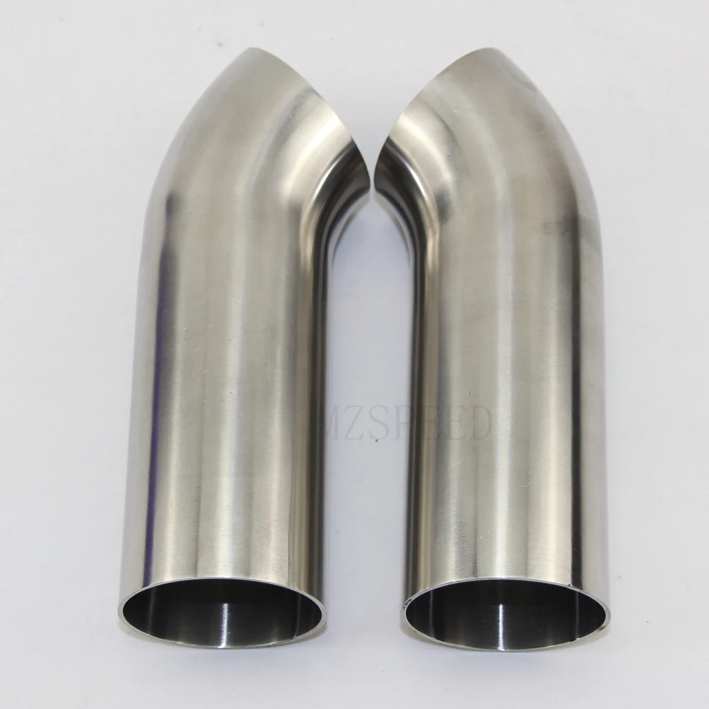

100 mm Health level 304 stainless steel welded 45 degree elbow polished extended straight edge
