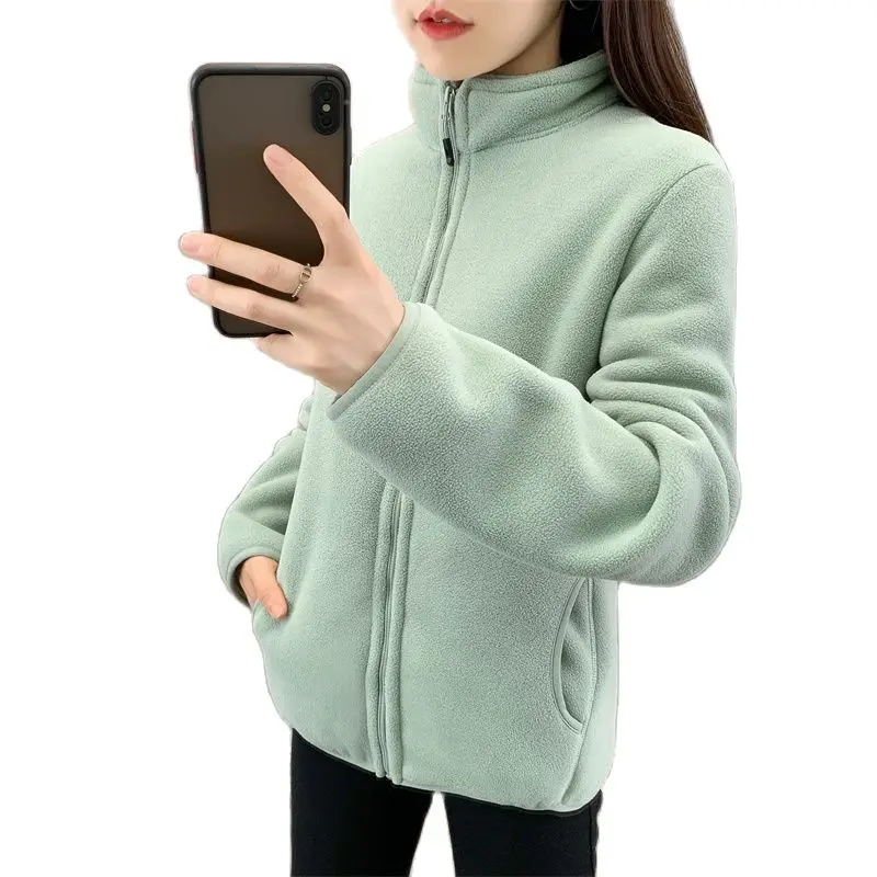 

Women's Polar Fleece Jacket, Women's Coat, double-sided velvet, Thick Coat, Top, Fashion, Spring, Fall, Winter, 2024