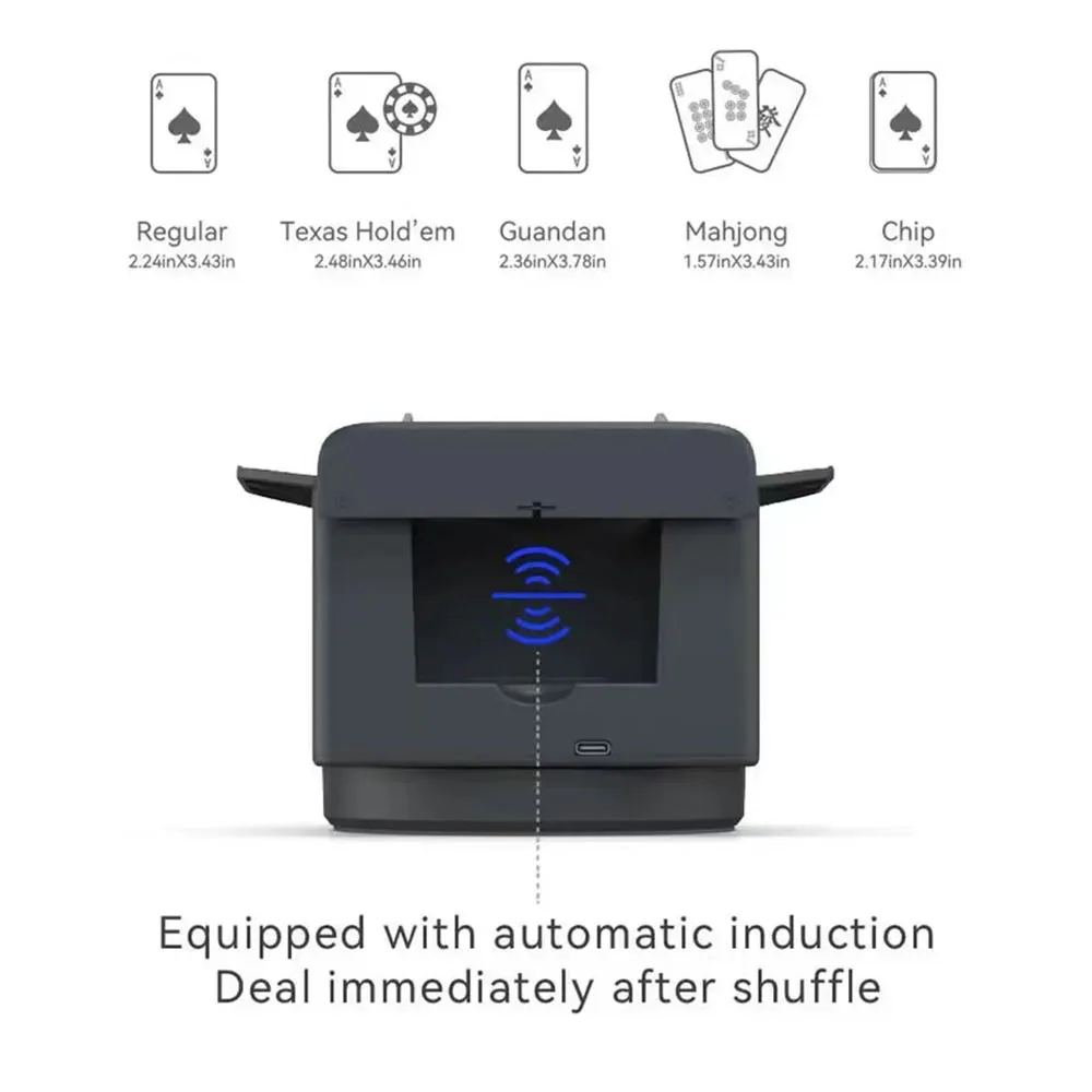 360&deg; Rotating Automatic Card Shuffle Dealer Machine 2 In 1 Playing Cards Shuffling Dealing Tool