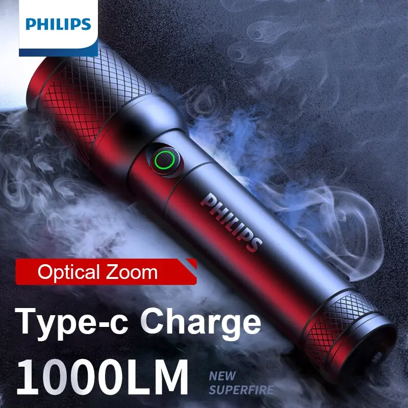 Lampe Torche LED Philips EDC – Rechargeable – 300 Lumens – Noire