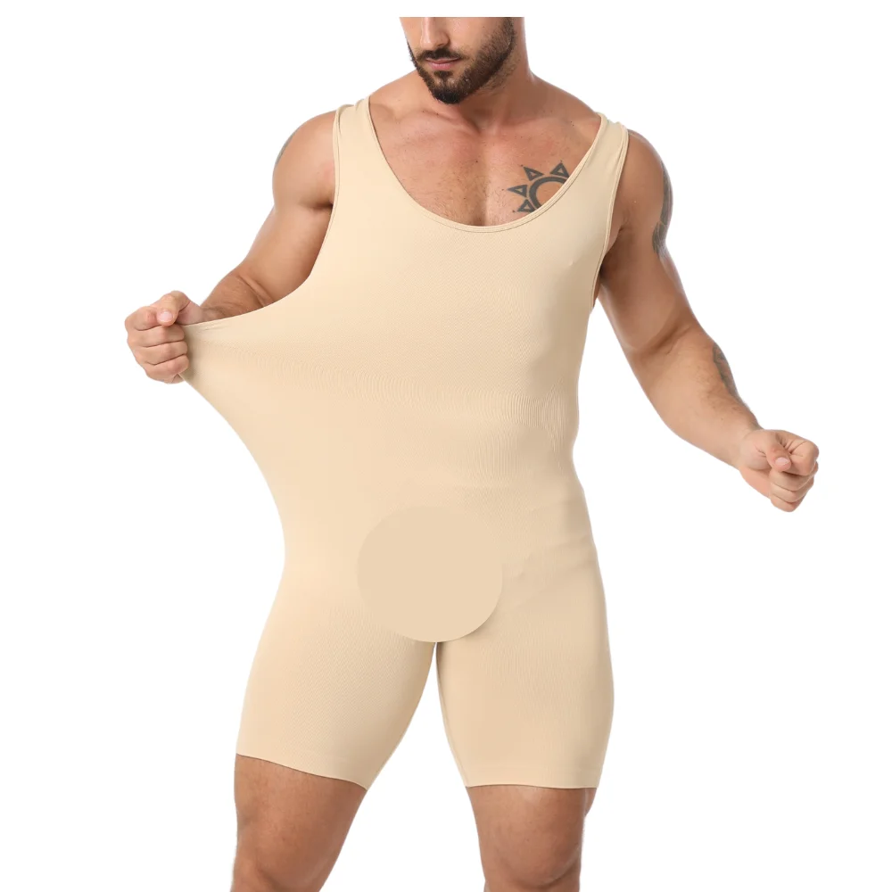남성용 전신 보정 속옷, 복부 컨트롤 슬리밍 쉐이프웨어, 등 지지 심리스 속옷