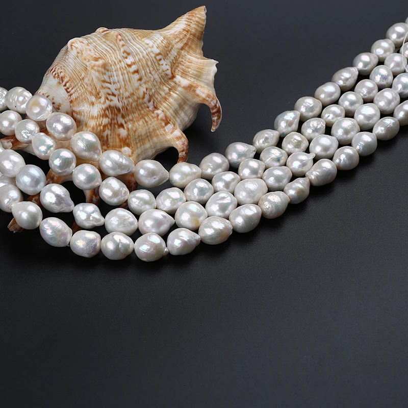 

Белый барочный жемчуг Эдисона с высоким блеском 10-14 мм