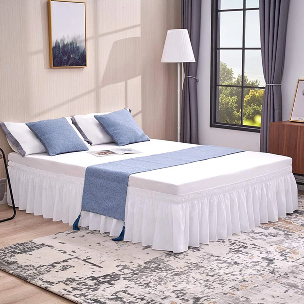 Home Hotel Bed Skirt Bed Cover Without Surface White Bed Skirt Elastic