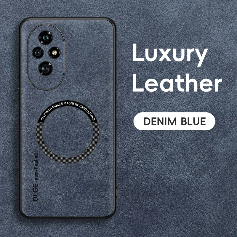 Magnetic Retro Leather Soft Case with Wireless Charging Capability