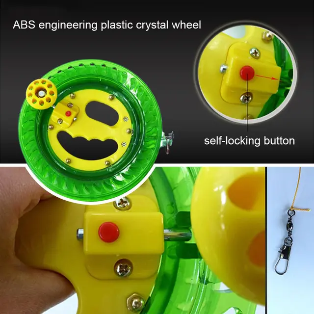 New ABS With Fishing Line Sea ​​Fishing Crystal Wheel Hand Gripping Reel  Reel Kite Wheel