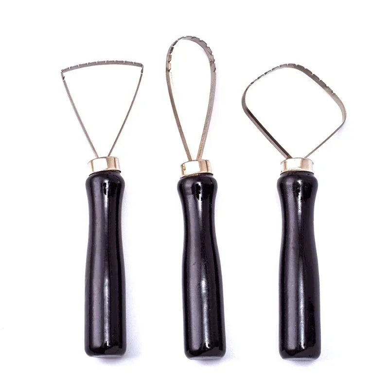 Description Picture 3 of item3Pcs Pottery Clay Sculpture Big Loop Tool Clay Scraper Sculping Modelling Tool Wood Handle Ceramics Trimming Carving Tools
