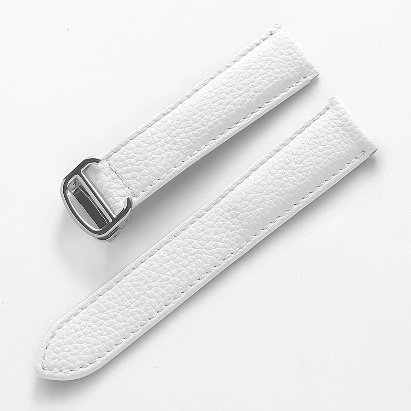 Litchi Soft Leather Watch Strap - Luxury Belt for Men & Women, Replacement Watch Accessory