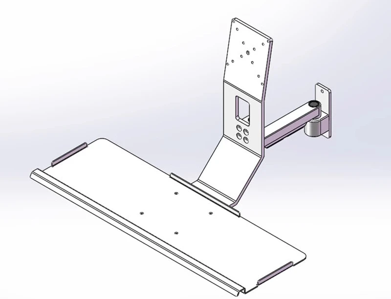 Silver aluminum alloy monitor keyboard integrated computer monitor bracket wall hanging