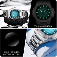 Nouvelle Montre Militaire de Luxe 2026 pour Homme, Carrée, Étanche, Lumineuse, Date et Jour, en Acier Inoxydable, à Quartz, avec Boîte 3