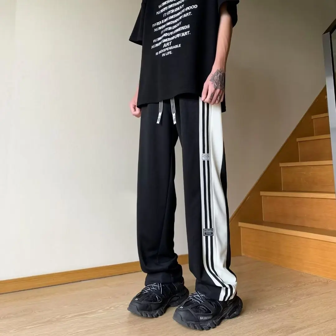 Autumn Straight Sweatpants Men Korean Fashion Streetwear Joggers Men New In Baggy Trousers Goth Vintage Casual Man Sweat Pants