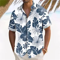 Plant Printed Men's Hawaiian Beach Shirts Summer Casual Short Sleeve Lapel Shirts Holiday Shirts For Men Large Size Men Clothing 1