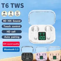 T6 TWS Bluetooth Earphones 5.3 Wireless Bluetooth Headset Noise Cancelling Headset With Microphone Headphones For iPhone Xiaomi 1