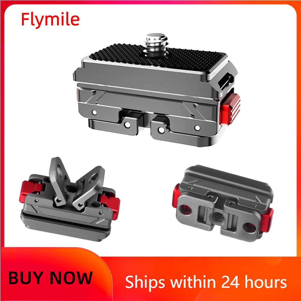 Adaptador de Base de liberación rápida Flymile para Insta360 X5/X4/Ace Pro 2, accesorios, soporte de extensiones de Metal, Base de placa de montaje