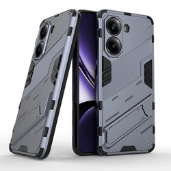 Punk Style Full Protection Armor Case with Kickstand Bracket for Redmi Turbo 4 (Grey Case)