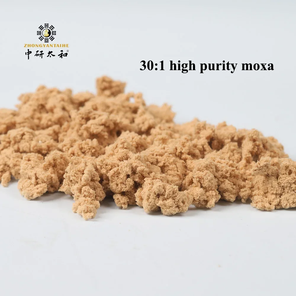 ZHONGYANTAIHE 50g Pure Moxa Velvet Premium Gold Velvet 30:1 Moxa Bag Bulk Mugwort Warm Channel and Expelling Cold moxa stick