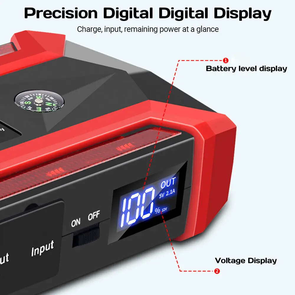 600A Car Jump Starter 89800mah Power Bank Car Battery Charger Booster Starter Device with Air Pump Automotive Tyre Inflator