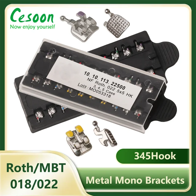20Pcs/Kit Dental Brackets Braces for Teeth Orthodontic Metal Monoblock MIM Roth MBT 022 018 345Hook Dentistry Treatment Material 1