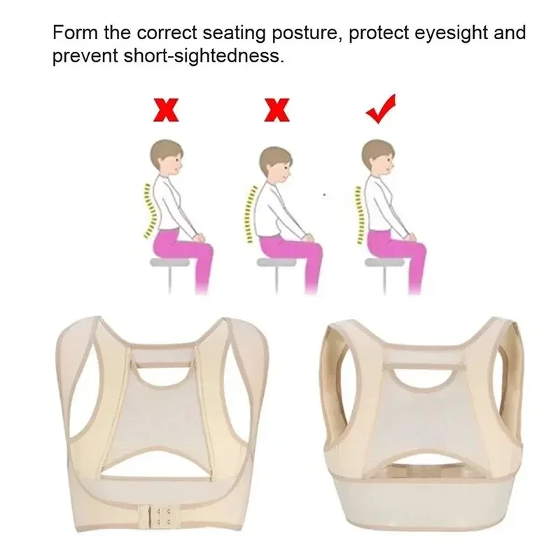 Description Picture 3 of itemPosture Corrector Adjustable Back Fracture Support Men/Women Back Clavicle Spine Shoulder Correction Brace Belt Strap S-XL