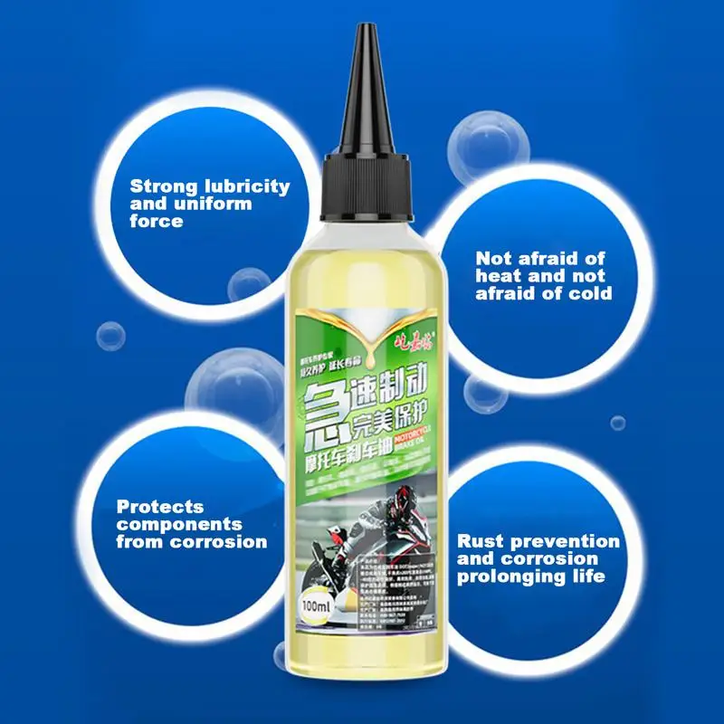 Motorcycle Brake Fluid 100ml Motorcycle Brake Oil DOT 4 Motorcycle Brake Mineral Oil Automotive Tricycle High Temperature Scooter Fluid