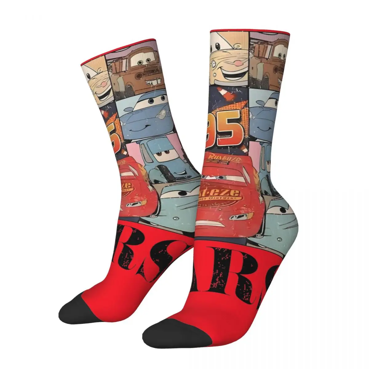 

New Male Men Socks Casual Cars Lightnings Mcqueen Sock Polyester High Quality Women's Socks Spring Summer Autumn Winter