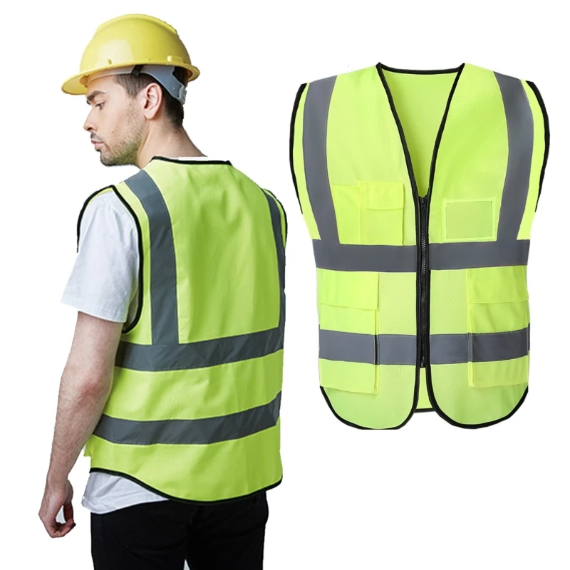 High Visibility Reflective Vest Yellow Reflective Vest Lightweight Breathable for Car Safety Stay Safe on the Road