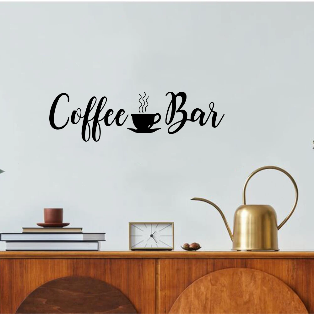 Coffee Bar Wall Decal Sticker Coffee Shop Table Office Breakroom Kitchen Vinyl Home Decor wall stickers