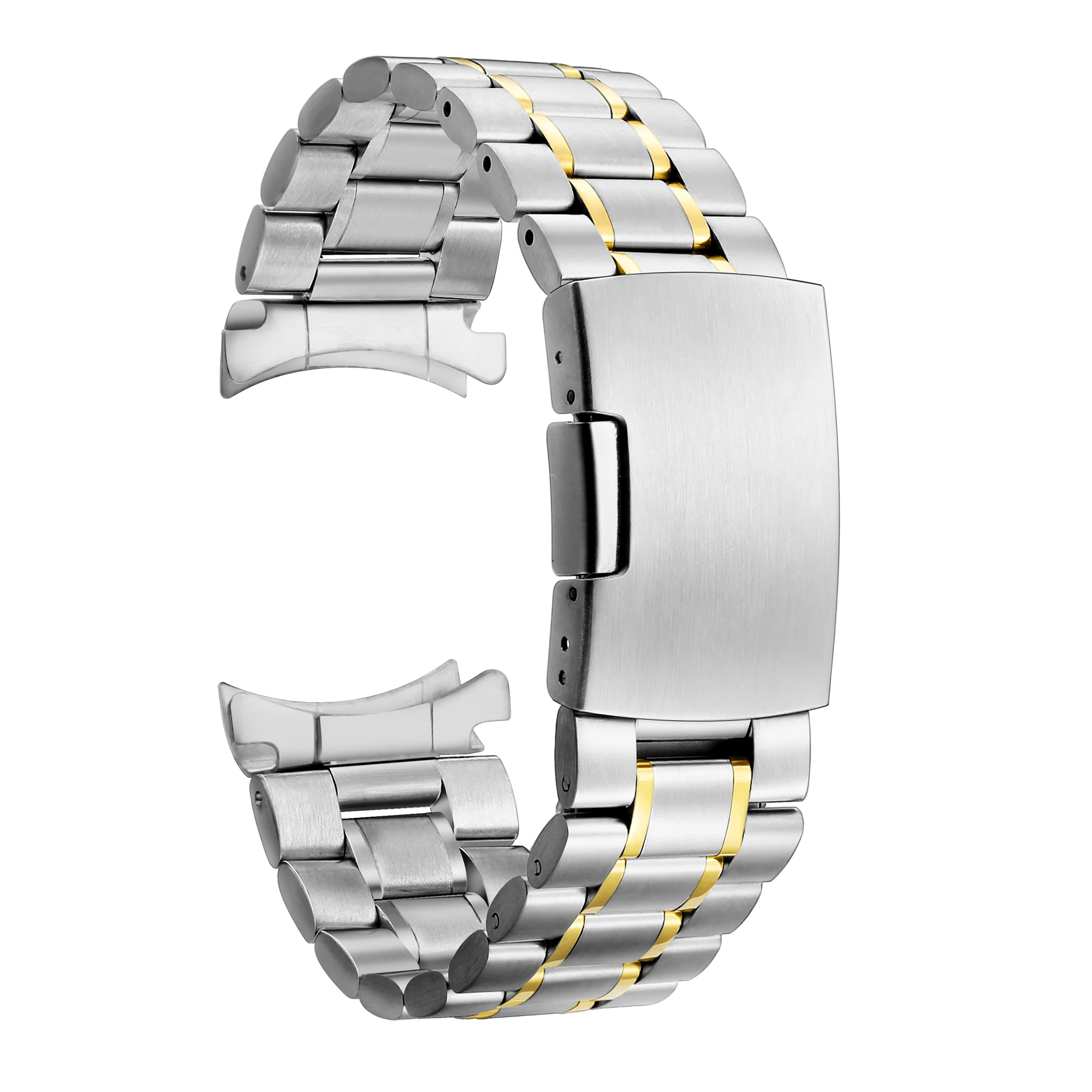 Cinturino Orologio In Acciaio Inox Solido - Estremità Curva