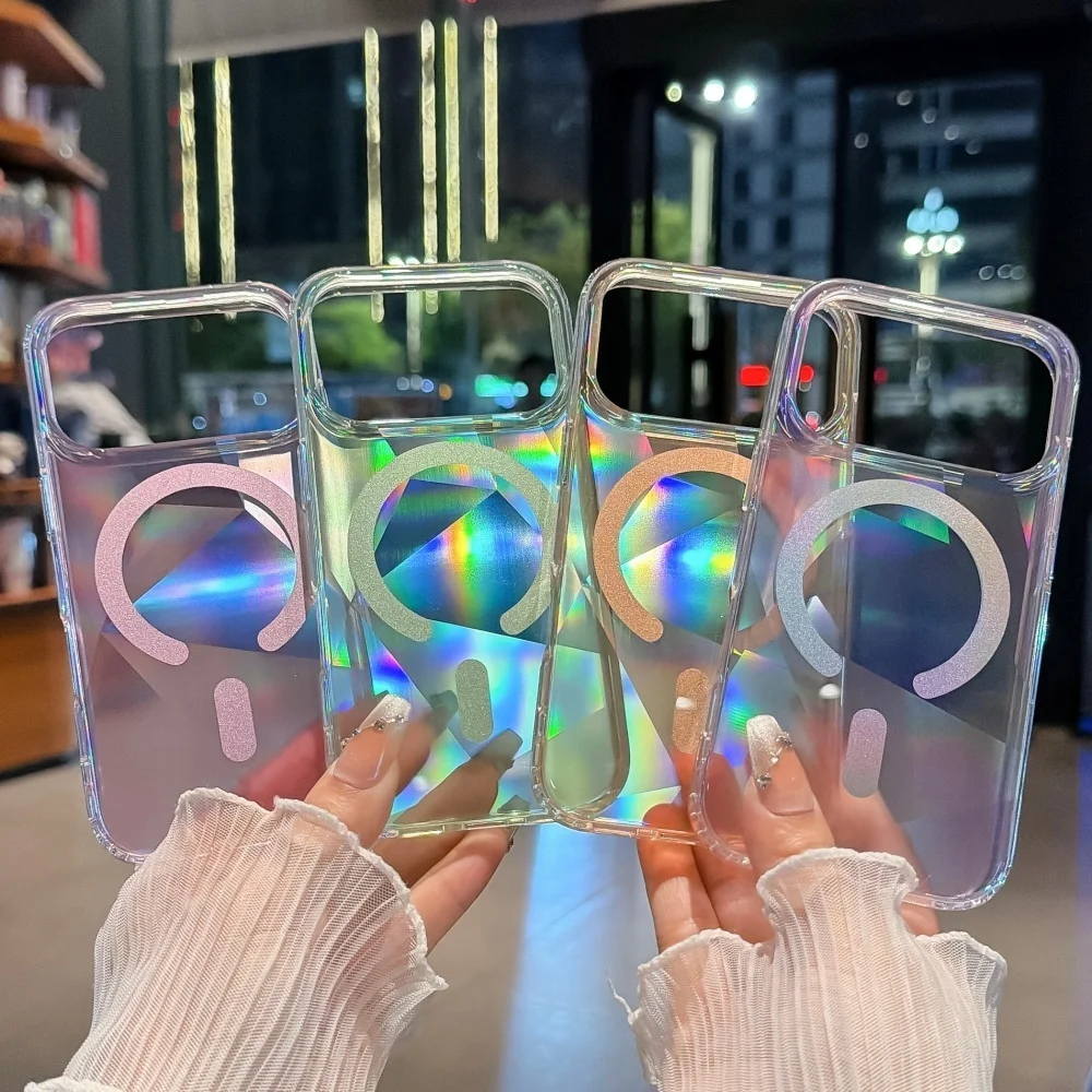 Luxury Neon Gradient Phone Case with Four-Corner Anti-Knock Protection
