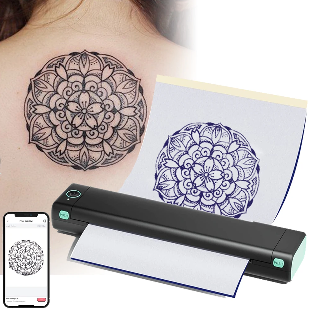 Phomemo A4 Thermal Printer Tattoo Wireless Mobile Printer Receipt