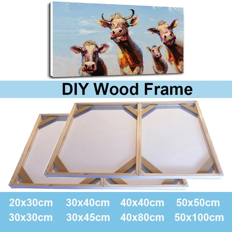 Wood Frame DIY Decorative Painting Frame Poster Photo 30x45cm 40x80cm 50x100cm Modern Home Decor Wall Picture Photo Frame Wood Canvas Frame Wood Picture Frame Art Frames