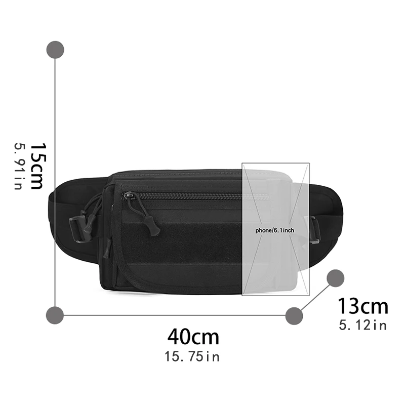Men's tactical waist bag - adjustable waist hip multi compartment belt bag, suitable for hiking, outdoor exploration, hiking equ