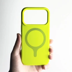 Magnetic Liquid Silicone Shockproof Phone Case with Soft Bumper and Wireless Charging Compatibility - iPhone 16 (Avocado Green)
