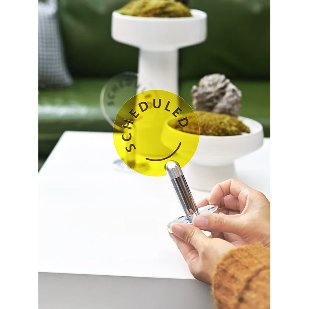 아크릴 사인 - 카페, 호텔 프론트 데스크 및 식탁용 데스크탑 수직 원형 디스플레이 사인