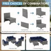 6 Pieces Outdoor Patio Furniture Set, Rattan Patio Sectional Sofa Conversation Set with Coffee Table,PE Wicker L-Shaped Sofa Set 5