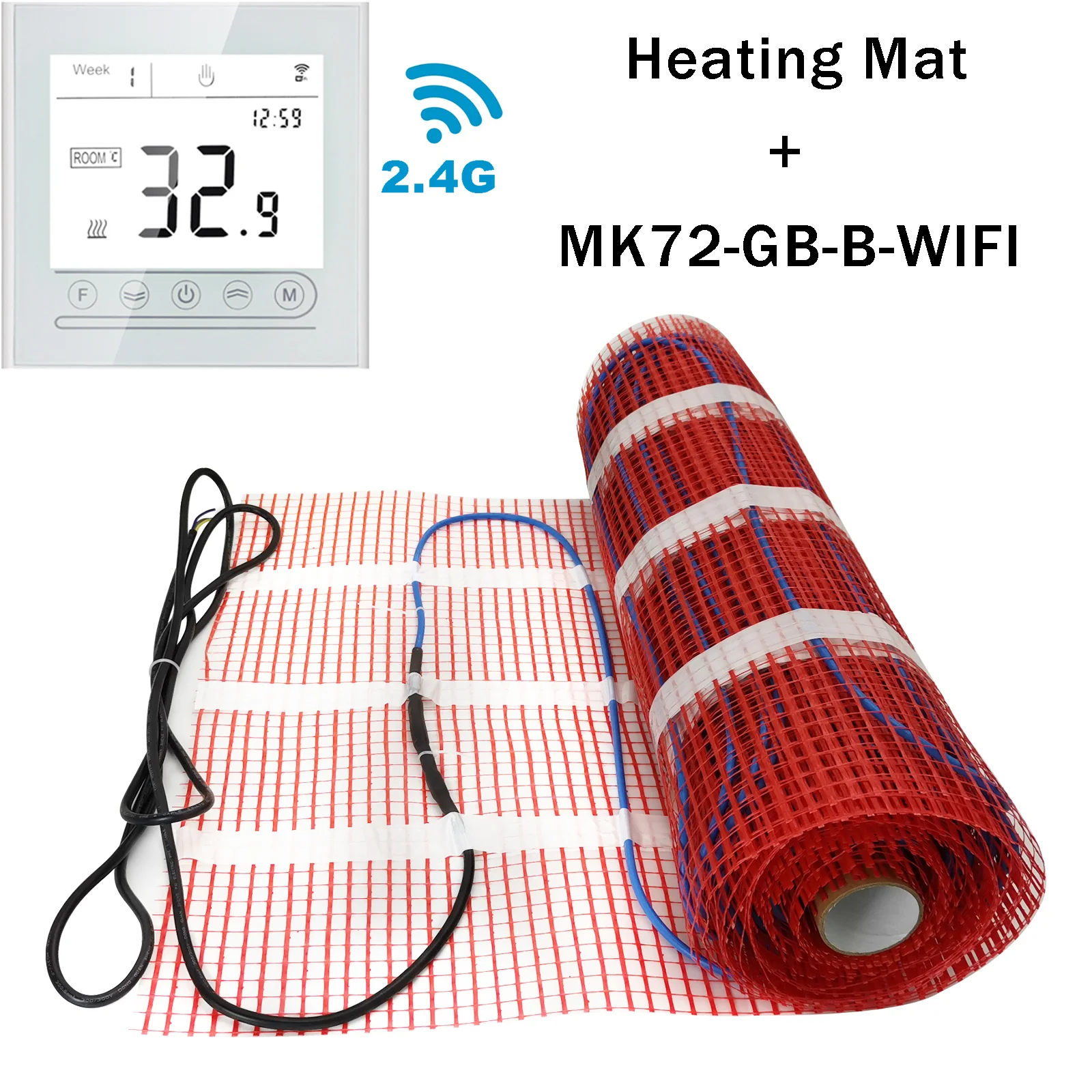 0.5 3m2 Warm UnderFloor Electric Heating Mat Kits 200w/m2 Ceramic Tile
