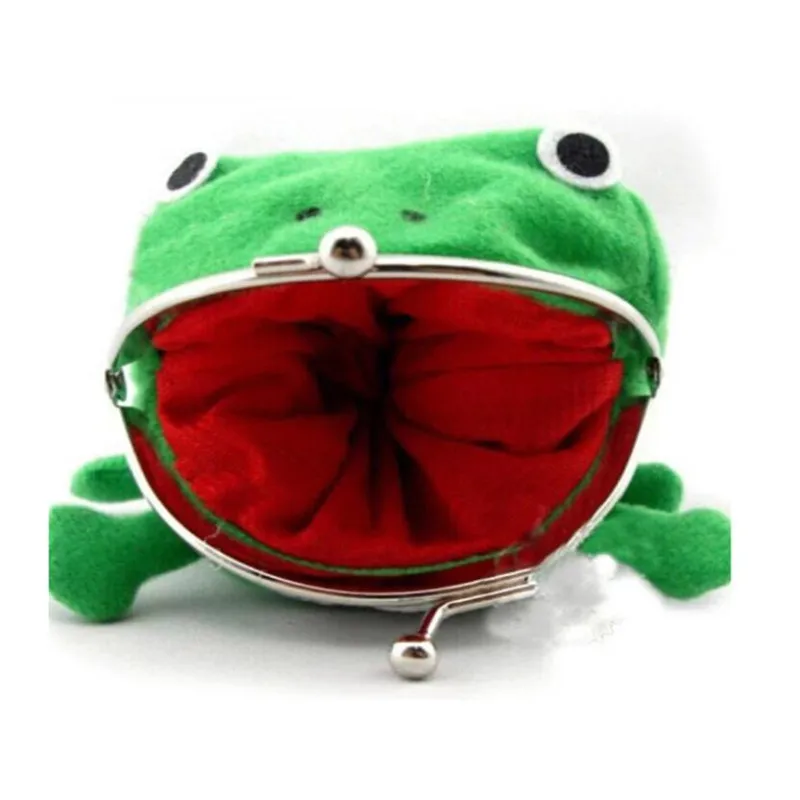 Coin Purse Frog Shape Cosplay Green Animal Coin Purse Wallet Soft Furry Plush Gift Fashion