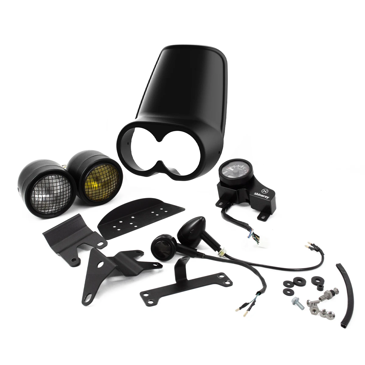 Mash Six Hundred 650 Motorcycle Round 35W Halogen Bulb Headlight Windscreen Cover ABS Plastic Screen Fairing Windshield