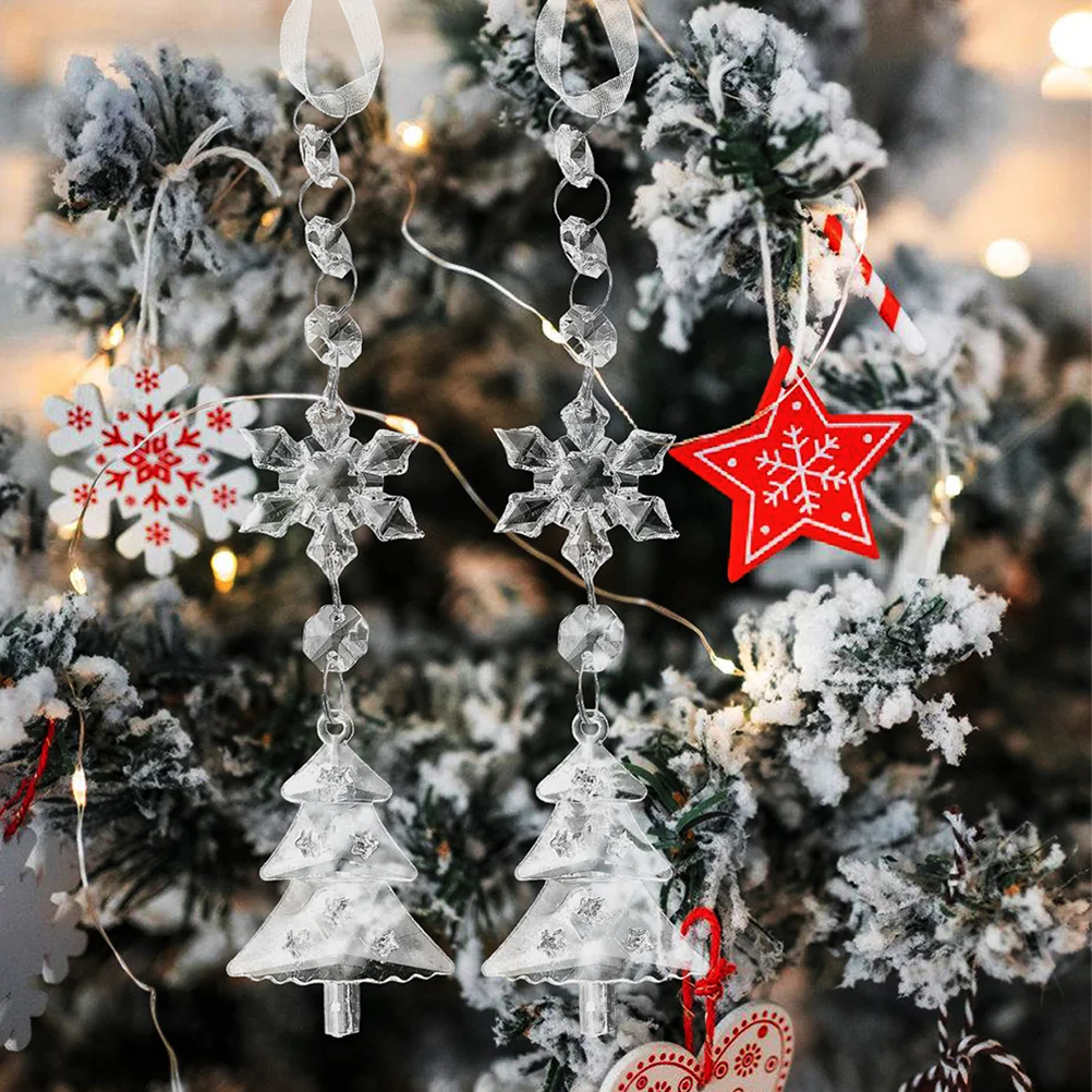 

Acrylic Snowflake Simulation Ice Pendants Christmas Tree Hanging Ornament New Year Decorations Navidad