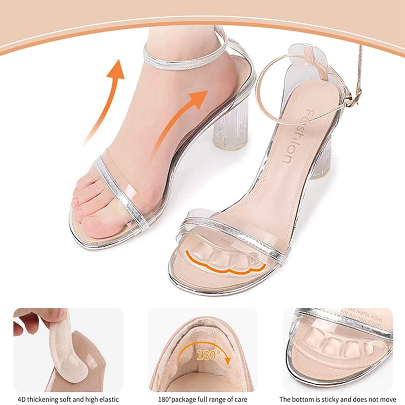 Non-Slip Silicone Forefoot Pads Pain Relief Women Inserts Heel Gel High Heels Stickers Sandals Metatarsal Cushions
