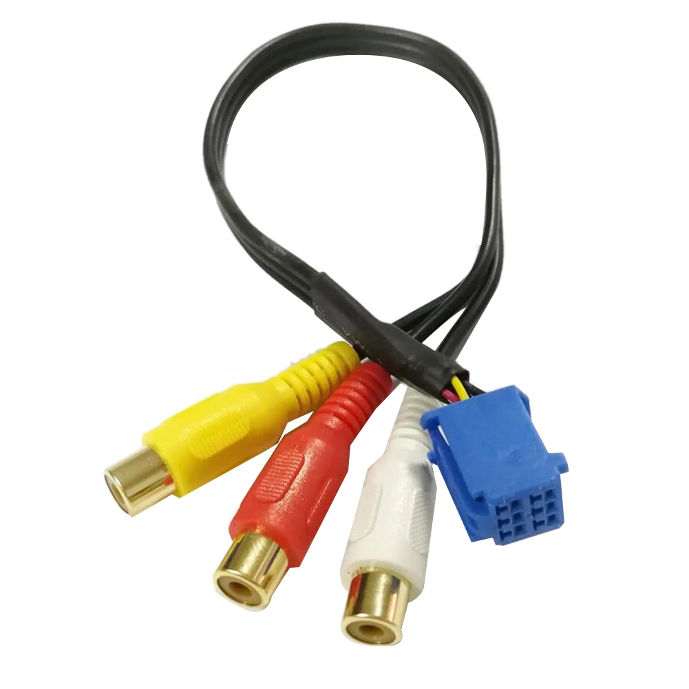 

Car RCA Female Audio Video AV-In Cable Wire for Toyota Headunit 6Pin Blue A/V Port